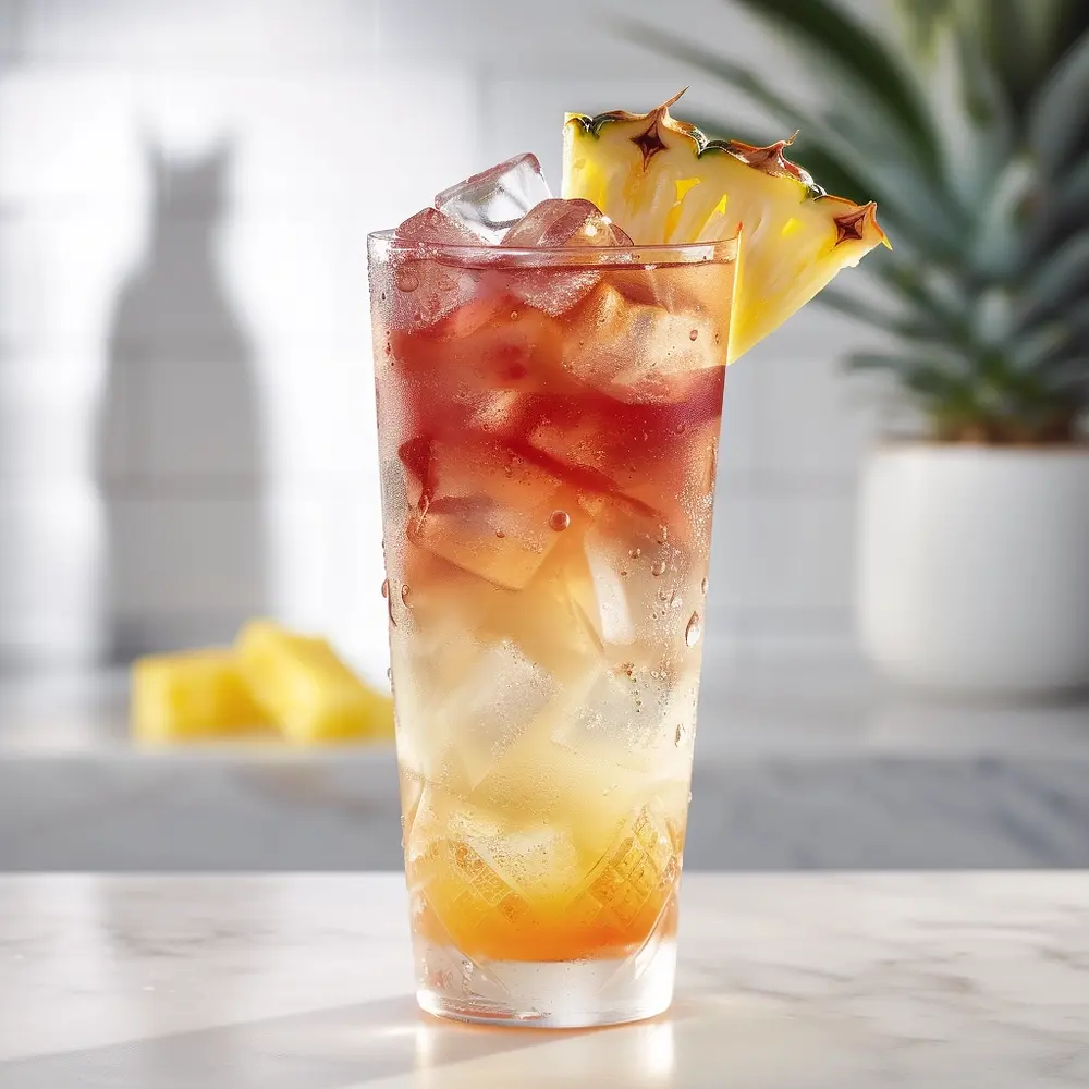 Tropical Twilight Highball Recipe (Pineapple High Noon Cocktail)